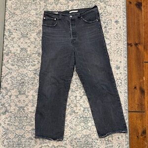 LEVIS PREMIUM RIBCAGE Ankle Classic Black Women's Jeans Sz. 31